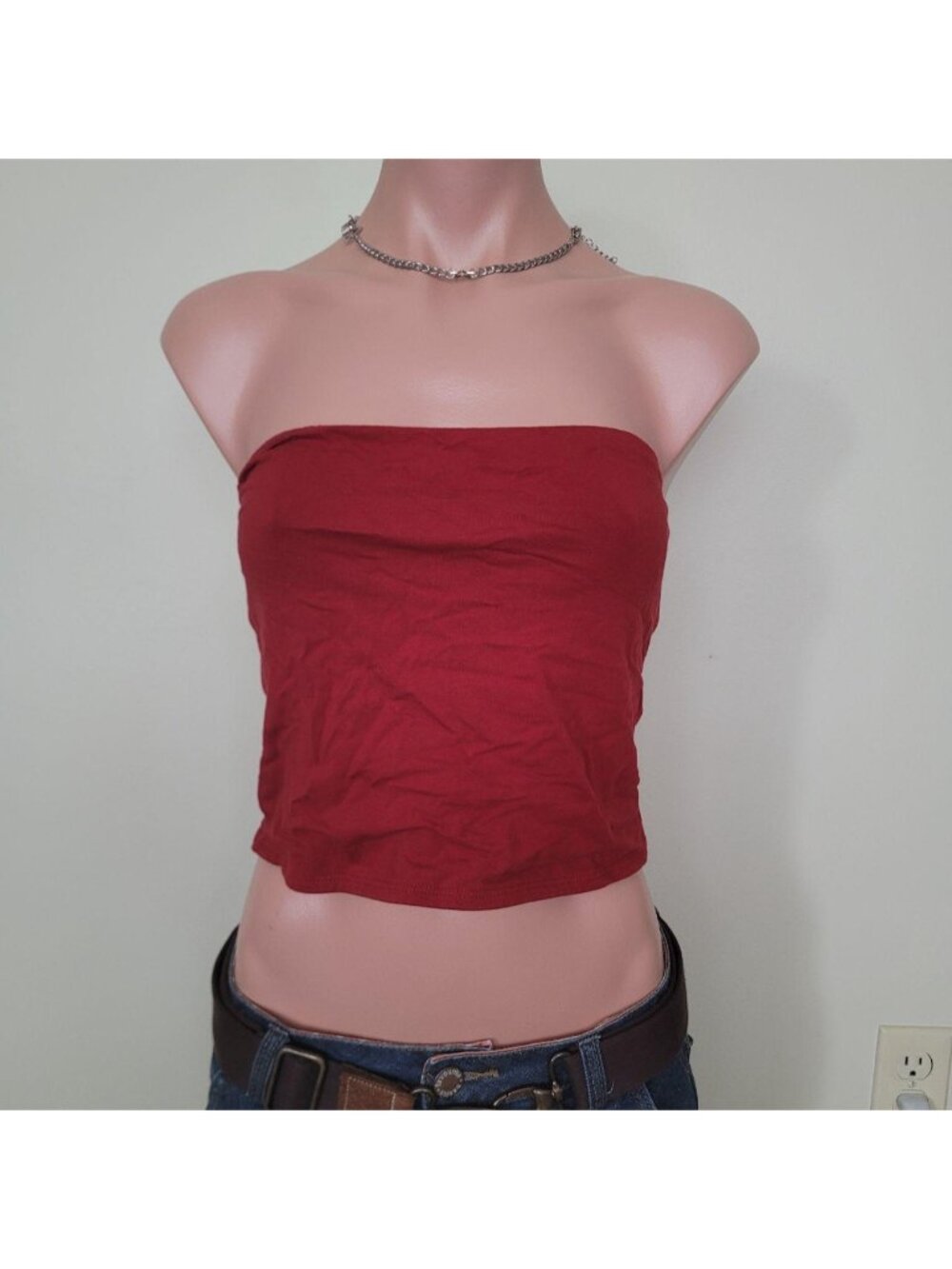 Garage Vintage Cotton Solid Minimalist Y2K Slim Fit Tank Tube Top (S)